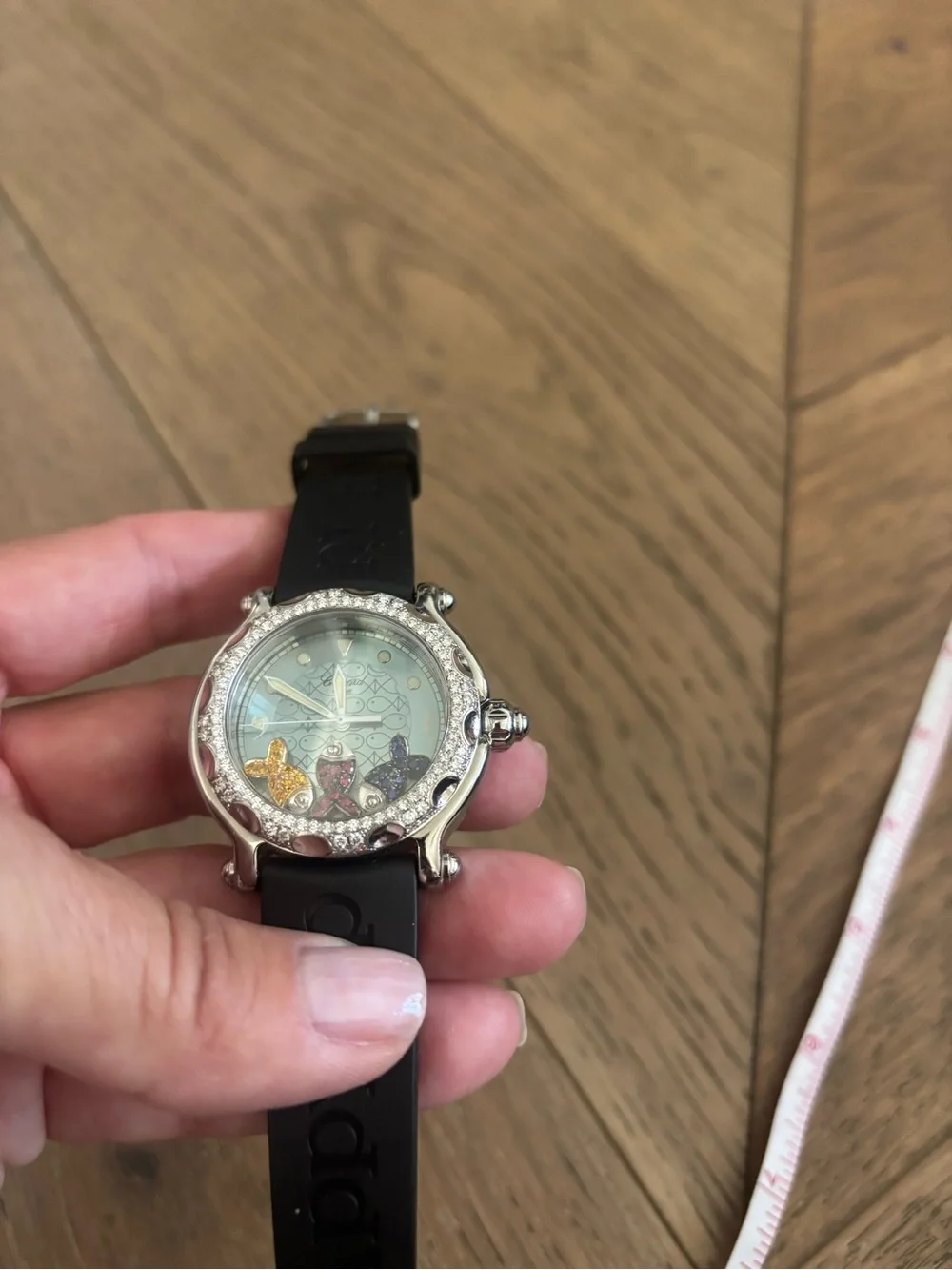 Chopard Happy Sport Floating Fish Factory Diamond Bezel Watch (Needs Battery)